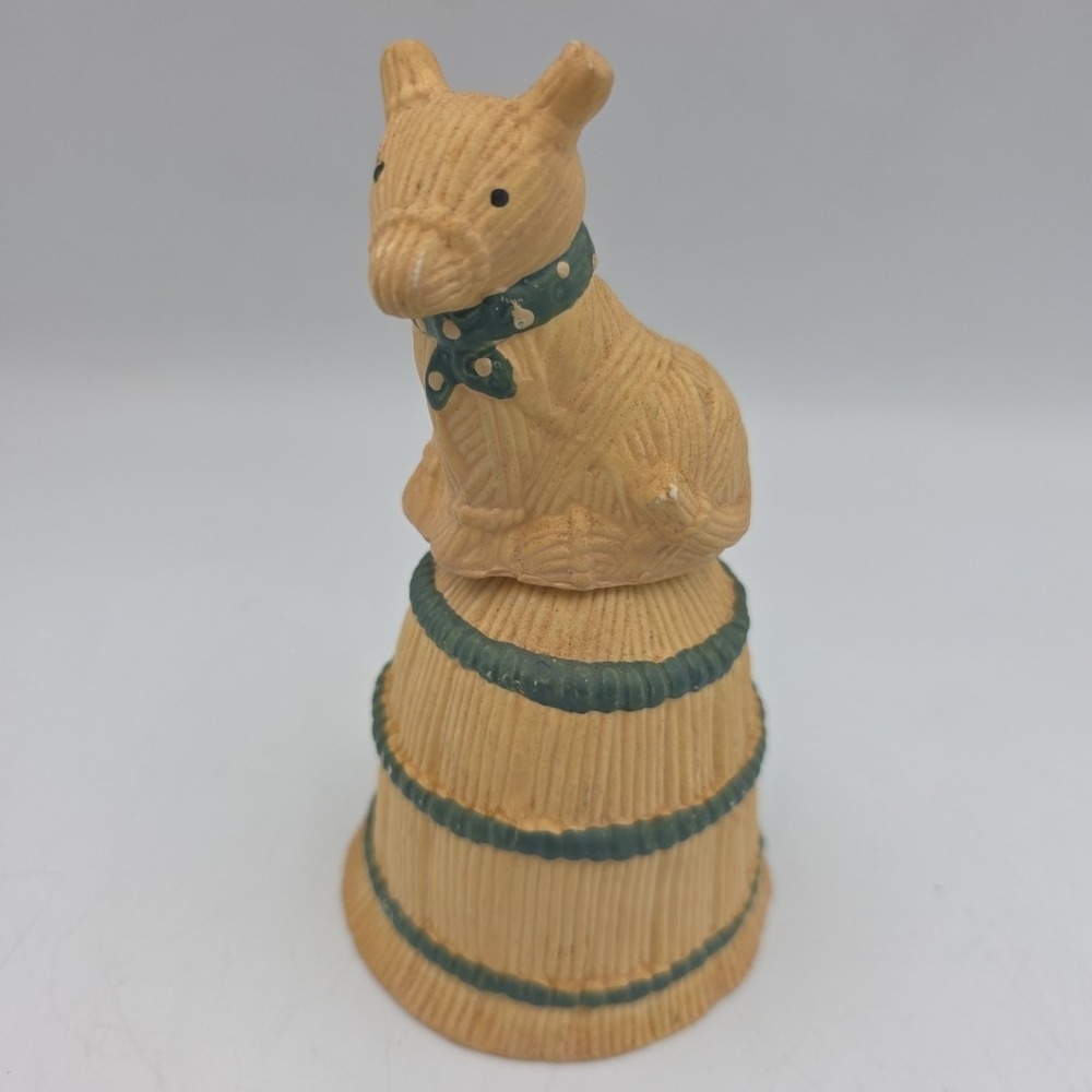 VINTAGE COLLECTIBLE LOOMCO POTTERY DOG BELL CERAMIC 1992